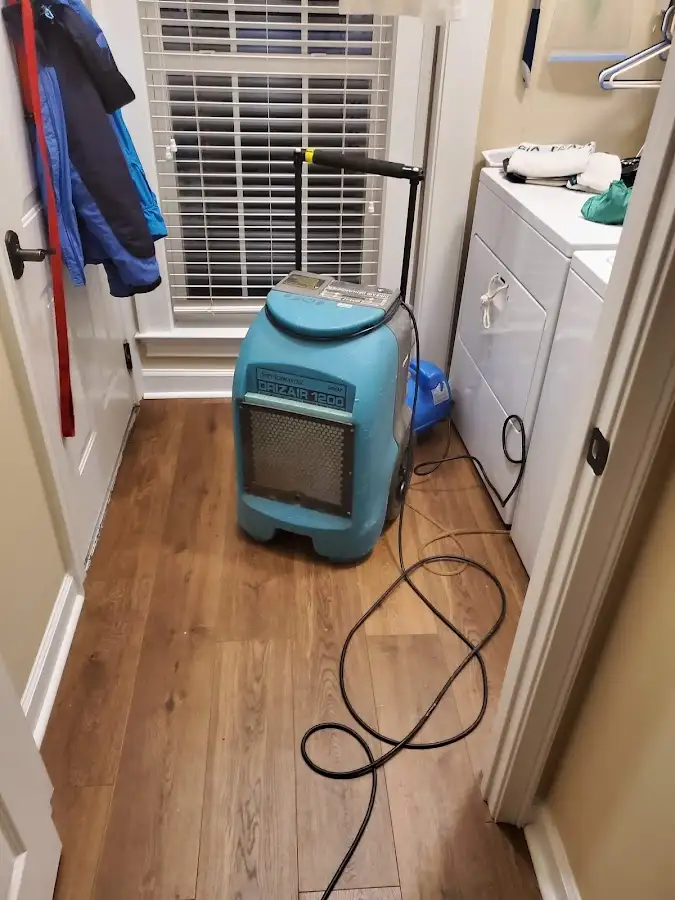 Commercial dehumidifier deployed for Flood Damage Cleanup in Keokuk